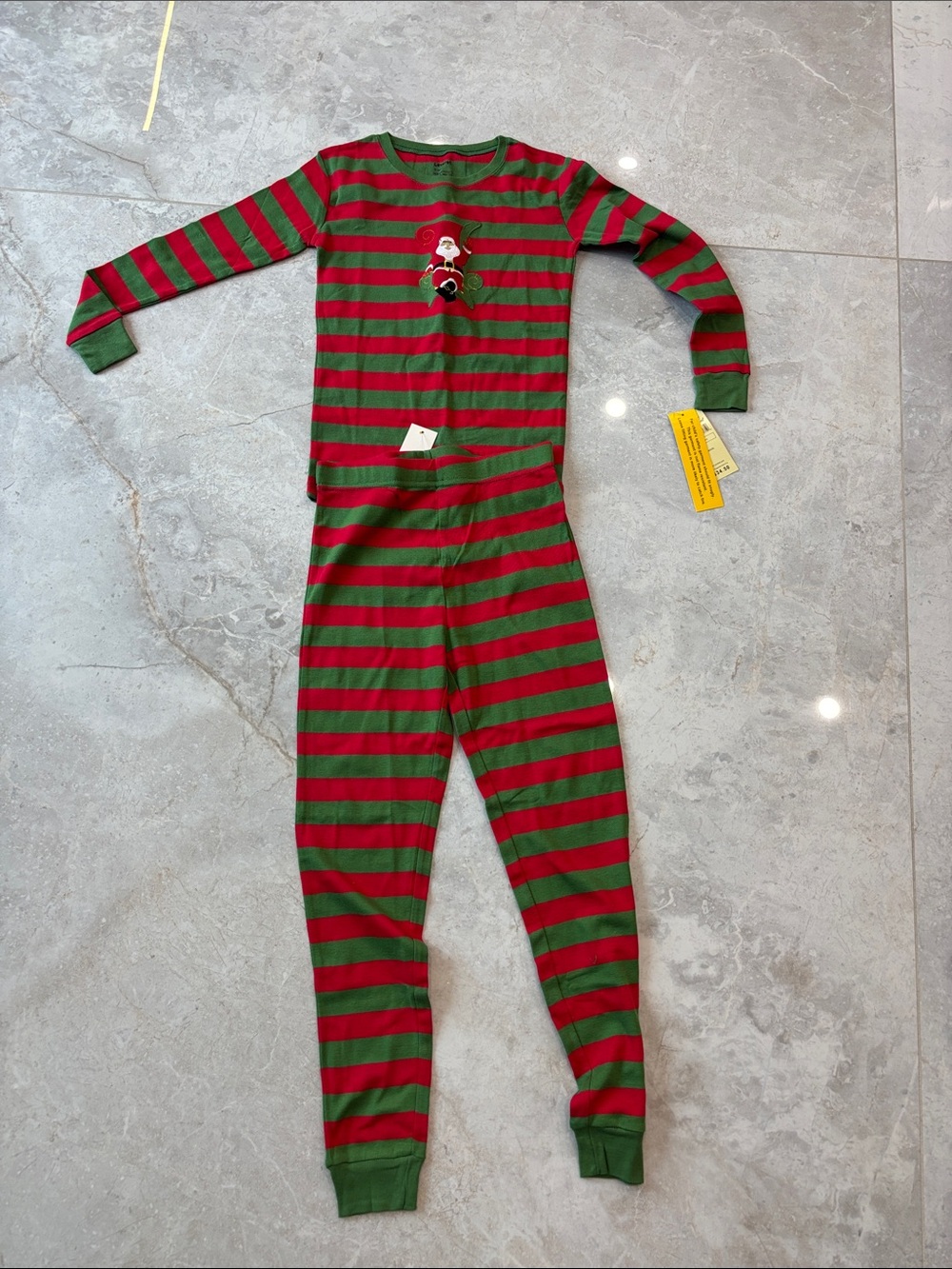 Kids Holiday Striped Pajama Set - Green & Red